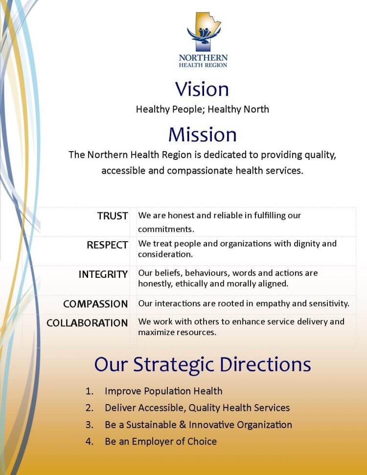 Vision, Mission and Values – Northern Health Region